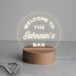 Personalised Family Mini Desk Lamp - Birthday Gifts For Families Home Bar Accessories House D??cor 7 Light Colour Options