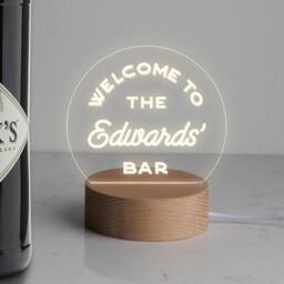 Personalised Family Mini Desk Lamp - Birthday Gifts For Families Home Bar Accessories House D??cor 7 Light Colour Options - thumbnail 2