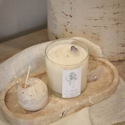 Iridescent Gemini Crystal Candle Egyptian Amber Scent, Vegan Handmade - thumbnail 3