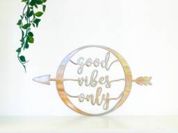 Good Vibes Only Metal Arrow Wall Art Sign - thumbnail 1