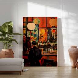 Japanese Izakaya Bar Poster, Tokyo Art, Print, Cocktail Asian Scene Decor - thumbnail 2
