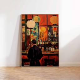 Japanese Izakaya Bar Poster, Tokyo Art, Print, Cocktail Asian Scene Decor - thumbnail 3