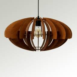Pendant Light, Wood Scandinavian Ceiling Lamp, Dining Hanging Lighting Fixture, Modern Chandelier, Wooden Lamp Shade, Minimal - thumbnail 3