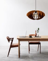 Pendant Light, Wood Scandinavian Ceiling Lamp, Dining Hanging Lighting Fixture, Modern Chandelier, Wooden Lamp Shade, Minimal