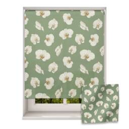Green Jungle Orchid Roller Blind, Botanical Made To Measure, Safari Blackout Blind