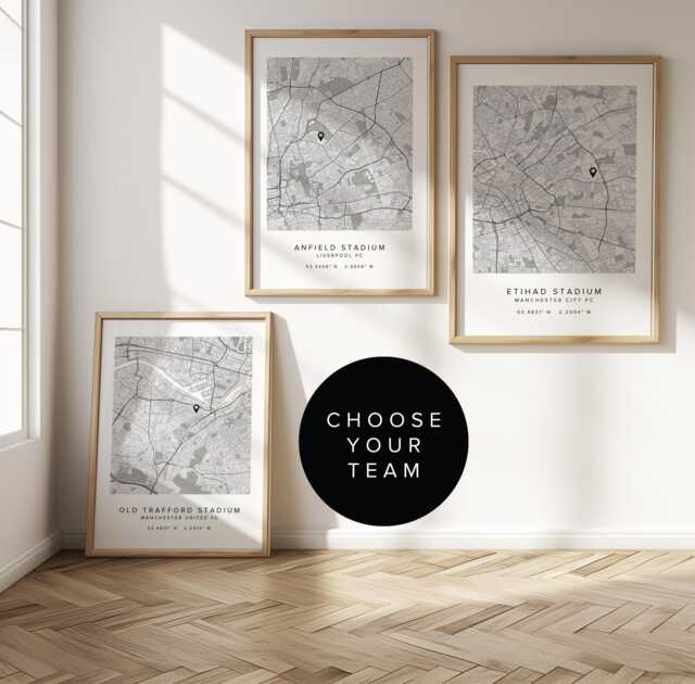 Custom Football Stadium Map Print - Choose Any Team Personalised Art, Gift For Fans, Home Decor, Dad Gifts, Son Gifts - image 1