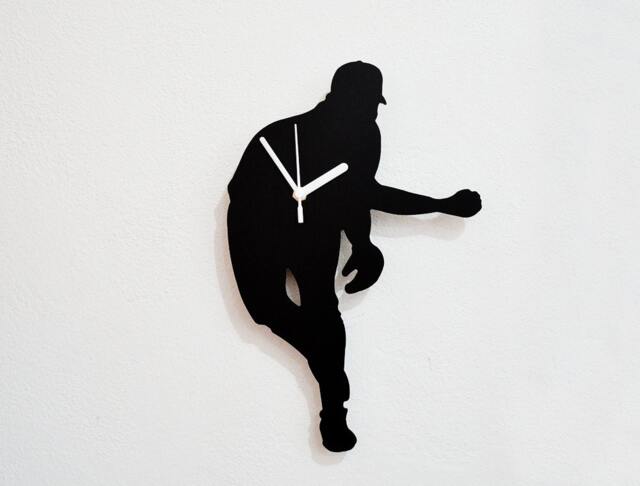 Baseball Pitcher Silhouette - Wall Clock - image 1