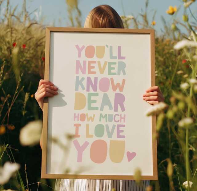 Girls Nursery Prints, Pastel Rainbow Colours, You Are Loved Print, Bedroom Decor, Wall Art, Baby Girl - image 1