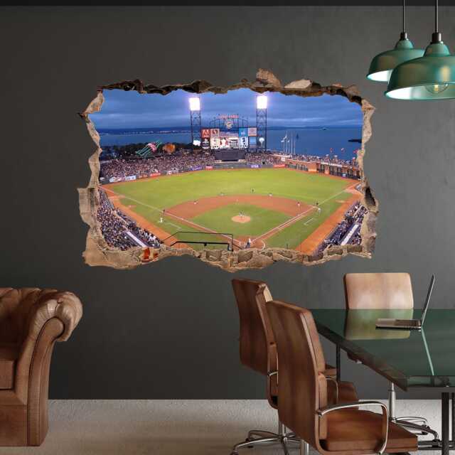At&t Park Stadium Wall Decal - 3D Broken Sticker Baseball Fan Gift, Sports Decor - image 1