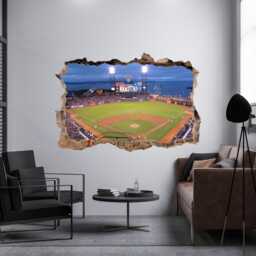 At&t Park Stadium Wall Decal - 3D Broken Sticker Baseball Fan Gift, Sports Decor - thumbnail 4