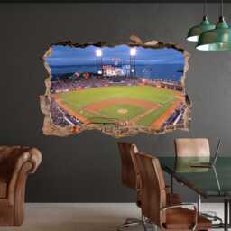 At&t Park Stadium Wall Decal - 3D Broken Sticker Baseball Fan Gift, Sports Decor - thumbnail 1