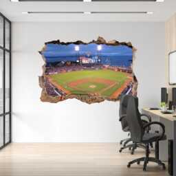 At&t Park Stadium Wall Decal - 3D Broken Sticker Baseball Fan Gift, Sports Decor - thumbnail 3