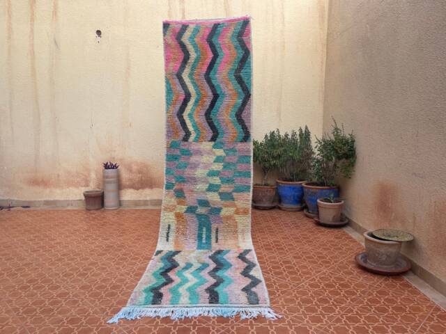 Handmade Wool Berber Runner Rug Moroccan Entryway Rug - 2.6 X 9.7 Ft - image 1
