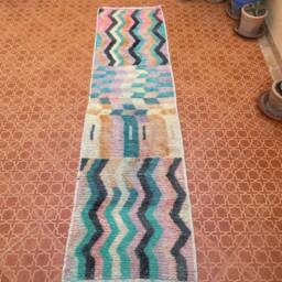 Handmade Wool Berber Runner Rug Moroccan Entryway Rug - 2.6 X 9.7 Ft - thumbnail 3