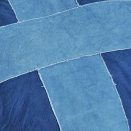 Indigo Signal Flag Pillow 20x20 Cross Shape Cotton Canvas Cover, Hand Dyed With Indigo - thumbnail 2