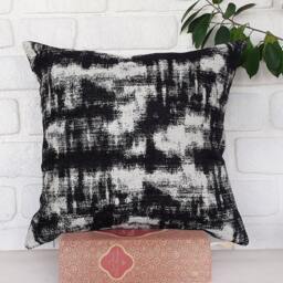 Black & White Woven Abstract Pillow Cover Modern Home Decor - thumbnail 1