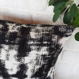 Black & White Woven Abstract Pillow Cover Modern Home Decor - thumbnail 2