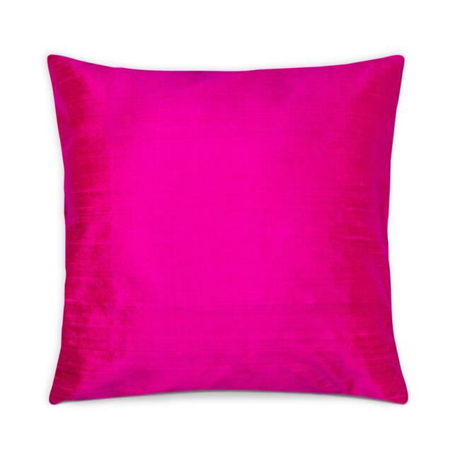 Handmade Hot Pink Dupioni Silk Pillow Cover - Decorative Cushion - image 1