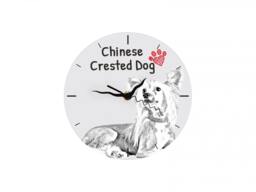 Chinese Crested Dog, Free Standing Mdf Floor Clock With An Image Of A Dog - thumbnail 1
