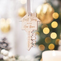 New Home Christmas Ornament Personalised Bauble House House Warming Gift Our First Bauble 2024 Key - thumbnail 2