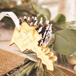 New Home Christmas Ornament Personalised Bauble House House Warming Gift Our First Bauble 2024 Key - thumbnail 1
