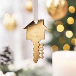 New Home Christmas Ornament Personalised Bauble House House Warming Gift Our First Bauble 2024 Key - thumbnail 3