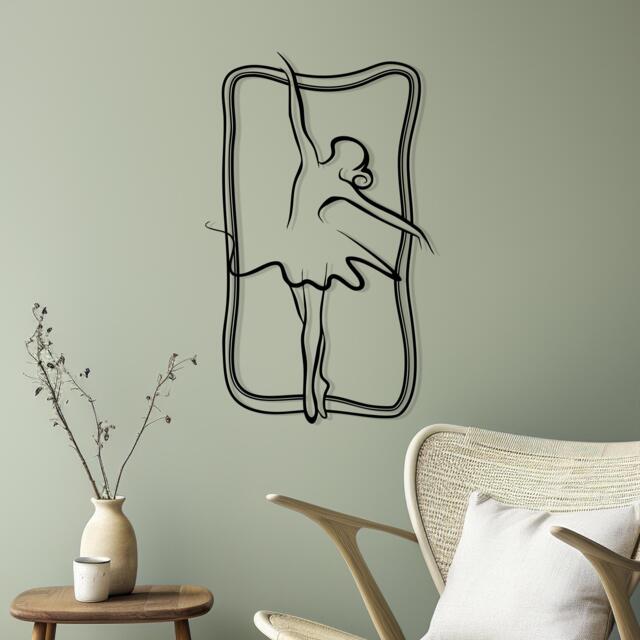 Metal Ballerina Wall Art, Elegant Steel Ballet Dancer Silhouette, Unique Bithday Gift - image 1