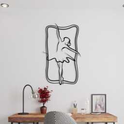 Metal Ballerina Wall Art, Elegant Steel Ballet Dancer Silhouette, Unique Bithday Gift - thumbnail 3