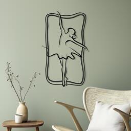 Metal Ballerina Wall Art, Elegant Steel Ballet Dancer Silhouette, Unique Bithday Gift - thumbnail 1