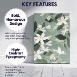 White Jasmine Blossom Botanical Pattern Sage Green Floral Design Canvas Wall Art Print Decor Picture Ready To Hang - thumbnail 2