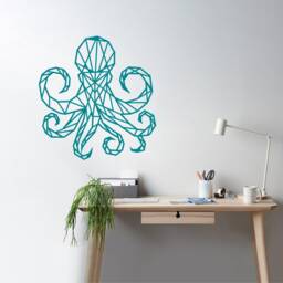 Geometric Octopus Wall Art, Minimalist, Modern, Abstract, Decal, Mural, Transfer, Boho -G036 , 5 Sizes, 36 Colour Options - thumbnail 3