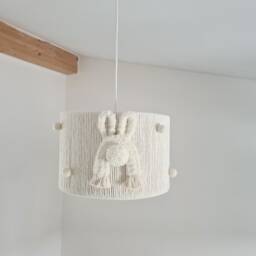 Neutral Bunny Lampshade Cotton Rope Nursery Ceiling Light - thumbnail 2