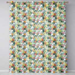 Cartoon Dogs Crowd Multicolour Pattern Readymade Eyelet Ring Top Thermal 100% Blackout Curtains - thumbnail 2
