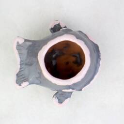 Ceramic Whale Planter, Turquoise Blue Animal Pot - thumbnail 4