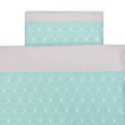 Kraftkids Bedding Set White Thin Diamonds On Mint Blanket 135 X 100 cm, Pillow 40 60 140 200 80 cm - thumbnail 2