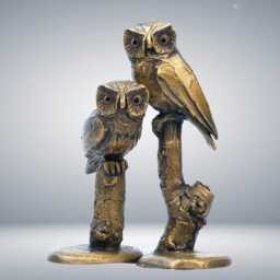 Bronze Owl Sculpture Handcrafted Bird Ornament, UK Foundry - thumbnail 4
