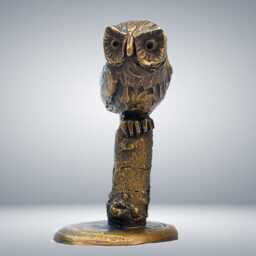 Bronze Owl Sculpture Handcrafted Bird Ornament, UK Foundry - thumbnail 3