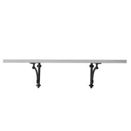 17cm - 26cm Deep Wall Shelves With Cast Iron, Black Or Lacquered Brackets. Oak, White, Sandy Grey , Smoked Oak & + Colours. Custom Sizes - thumbnail 2