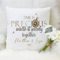 Personalised Couples Cushion, Anniversary Gift, Valentines Day Decor - thumbnail 2