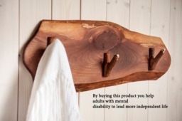 Wall Mounted Wooden Rack, Traditional Country Home Decor, Towel Hook, Bedroom, Bathroom Kids' Room Moving, Housewarming Gift - thumbnail 1