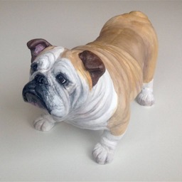 English Bulldog, Clay Sculpture, Bulldog Statue, Pet Memorial, Gift, Loss Gifts Dog, Portrait, Dog - thumbnail 3
