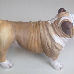 English Bulldog, Clay Sculpture, Bulldog Statue, Pet Memorial, Gift, Loss Gifts Dog, Portrait, Dog - thumbnail 4
