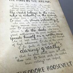 The Man in The Arena, Theodore Roosevelt Quote, 8x10 Calligraphy - thumbnail 2