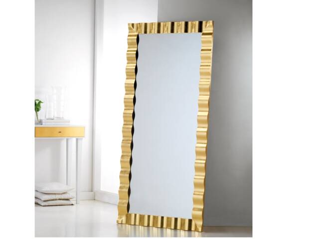 Large Luxury Gold Full Length Mirror - Made in Italy Modern Leaf Wall Leaner Entryway Lounge Villas Decor Mirror Home # 5099 - image 1