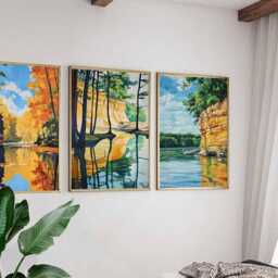 Set Of 3 Starved Rock Posters, Illinois State Park Travel Prints, Usa Wall Art, Midwest Nature Poster Set, Hiking Landscape Decor - thumbnail 2