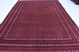 Handmade Afghan Wool Rug 9.10 X 6.5 Ft Geometric Roshnai Design - thumbnail 1