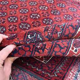 Handmade Afghan Wool Rug 9.10 X 6.5 Ft Geometric Roshnai Design - thumbnail 3
