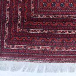 Handmade Afghan Wool Rug 9.10 X 6.5 Ft Geometric Roshnai Design - thumbnail 2