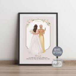 Personalised Bridesmaid Gift, Wedding Keepsake Maid Of Honour Print, Print - thumbnail 2