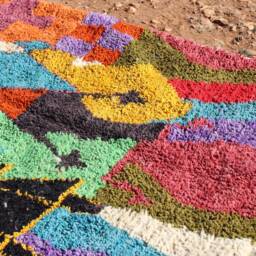 Authentic Wool Berber Rug Colorful Abstract Moroccan Rug - thumbnail 4
